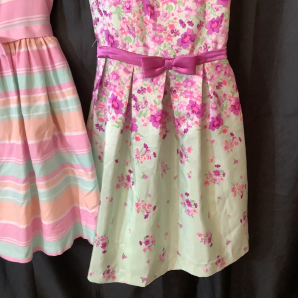 EUC Girls Bonnie Jean dress green‎ pink size 10 - Picture 6 of 14